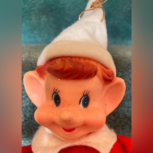 Vintage Elf Knee Hugger Shelf sitter LARGE posable 15” to tip of hat. So RETRO - Picture 6 of 6